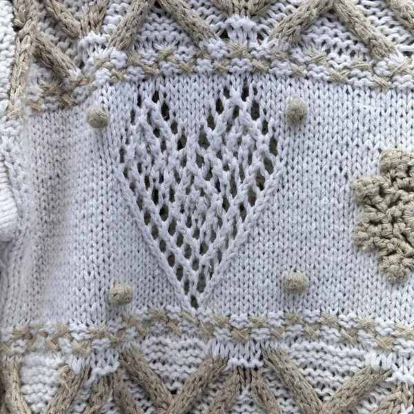 Express Vintage Fair Isle Sweater Cream Medium‎ - Image 11
