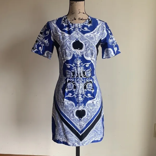 ASOS blue and white paisley mini dress - Image 3