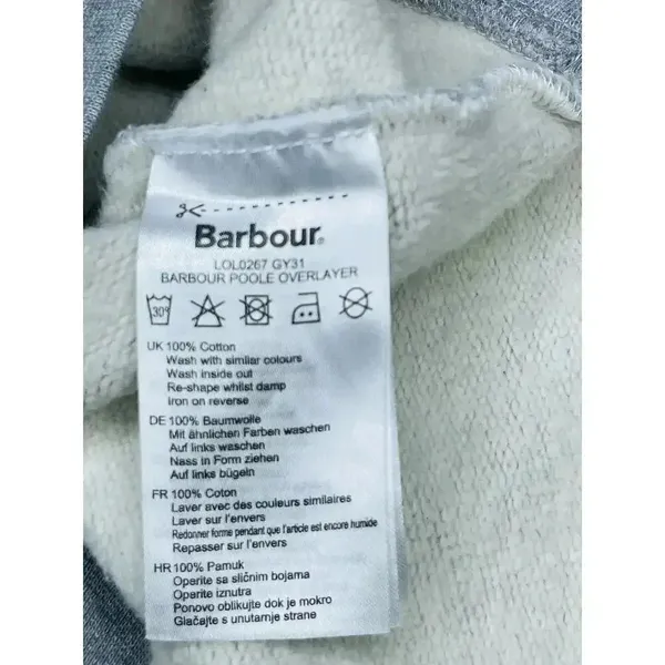 Barbour Poole Overlayer crewneck sweatshirt light gray size 10 NWT - Image 8