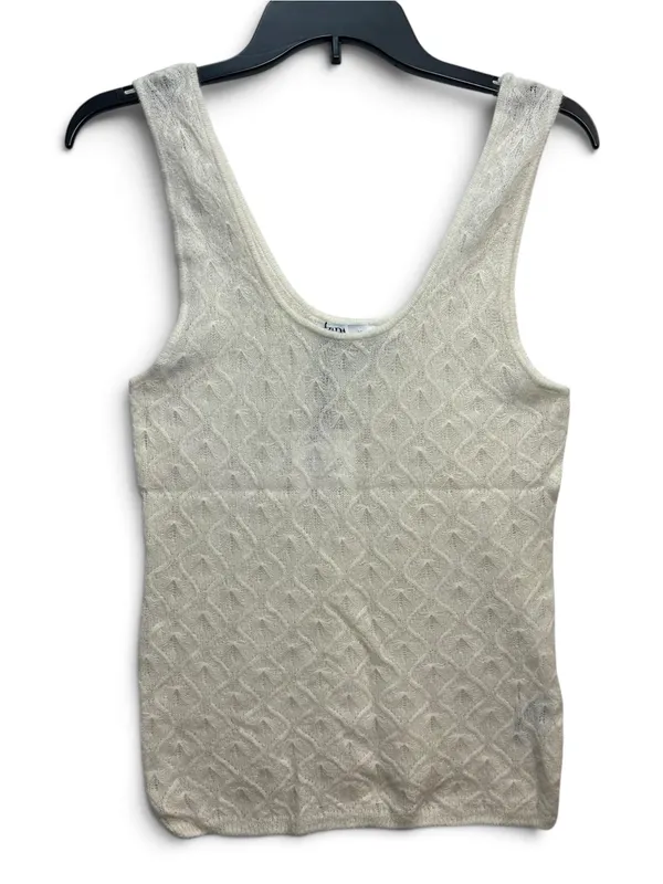 Zara Wool Alpaca Pointelle Knit Tank Top Women’s L White Sleeveless NWT - Image 3