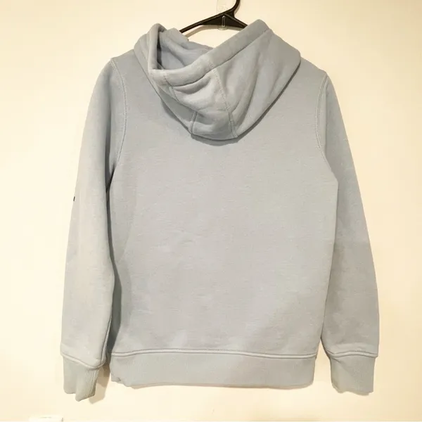 Carhartt‎ Women Size XS Light Blue Clarksburg Graphic Sleeve Pullover Sweatshirt - Image 4