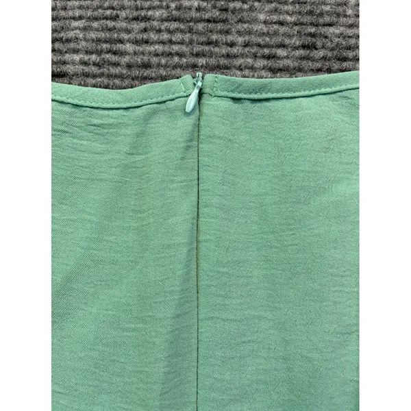 Mint Green Puff Sleeve Ruffle Mini Dress Square Neck Wrap Tie Side‎ Split Large - Image 11