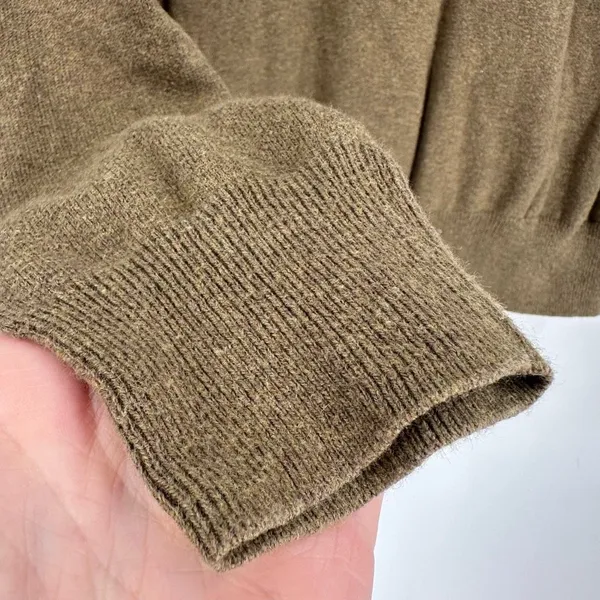 J. Crew Military‎ Green Cotton Wool Blend Sweater Size Small Oversized - Image 5