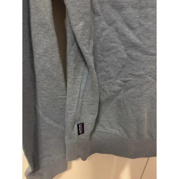 Patagonia Organic Cotton Heather Blue Raglan Pullover Sweatshirt Small - Image 6