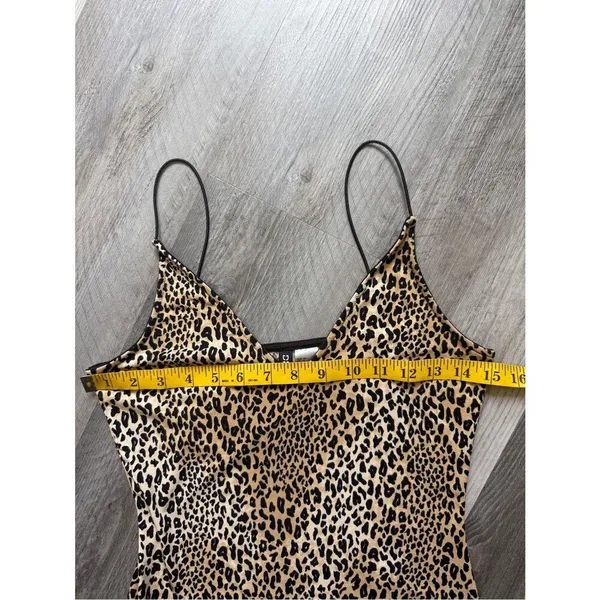 H&M Leopard Black Tan Bodycon Mini Dress Sexy Going Out - Image 8