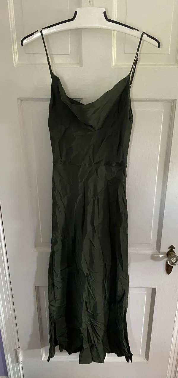 BHLDN Cali Satin Cowl Neck Midi Slip Dress - Image 3