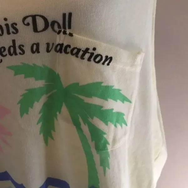 Wildfox Yellow Tank Top "Beach Scene" Sweater - Image 5