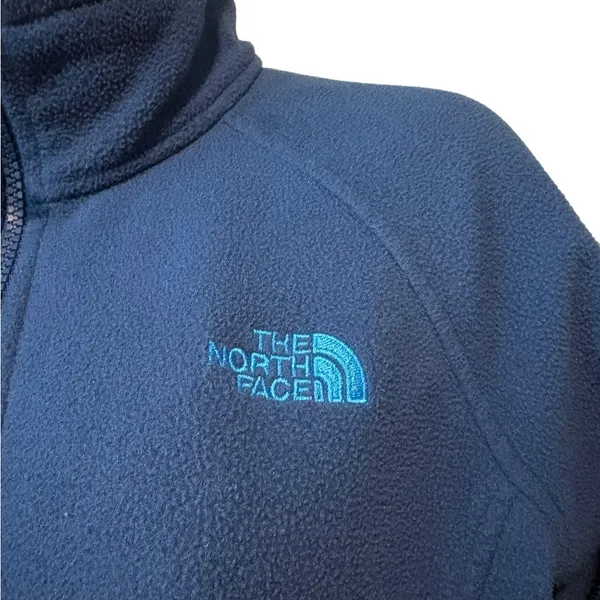 The North Face Women's Fleece Mock Neck Full Zip Up Jacket Blue M - Image 2