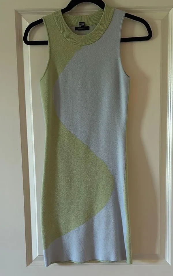 Colorblock Sleeveless Dress Green - Image 2