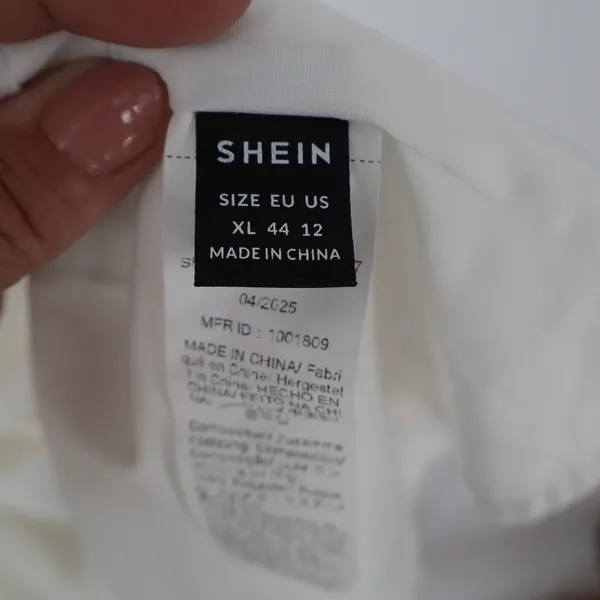 SHEIN White Halter Neck Maxi Dress XL US 12 Draped Waist Tie Back - Image 2