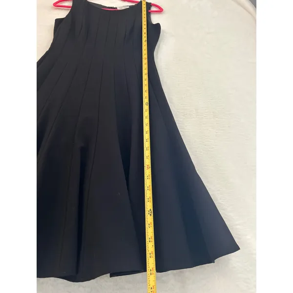 Calvin Klein Black Pintuck Pleated Fit and Flare‎ Sleeveless Dress Size 4 - Image 3