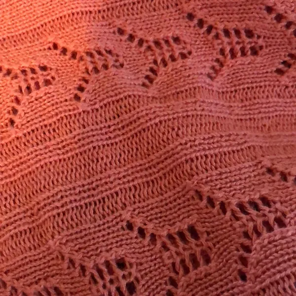 Crochet Linen Blend Tunic Cardigan Sz. L Coral One Button Closure Spring - Image 6