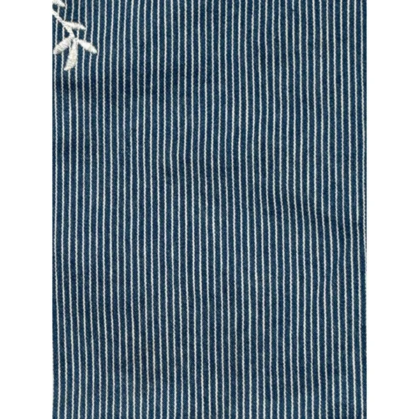 Abercrombie & Fitch Y2K Blue Pinstripe Embroidered Denim Mini‎ Skirt Size 8 - Image 5