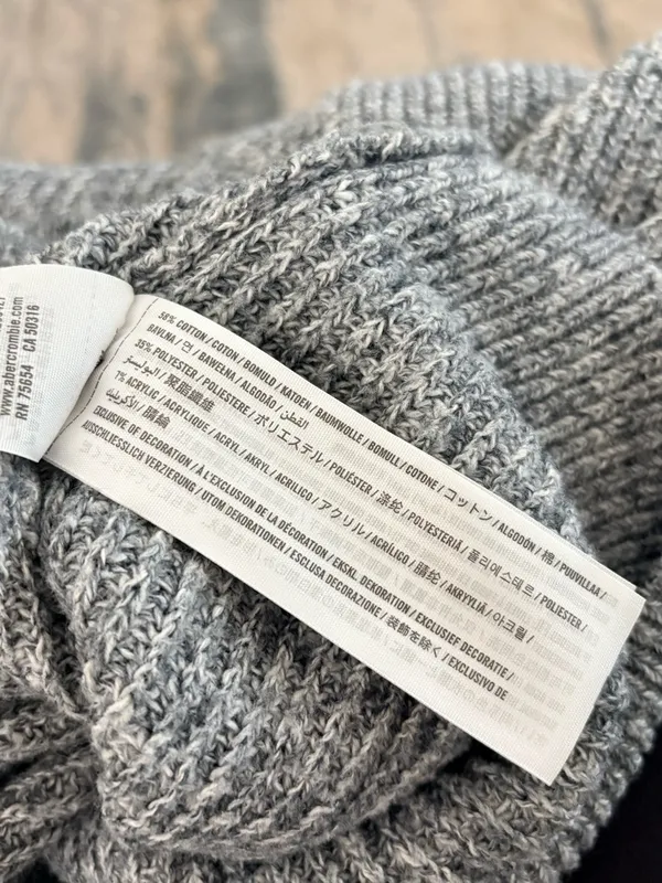 Abercrombie & Fitch Gray Ribbed Wrap Sweater XL - Image 5