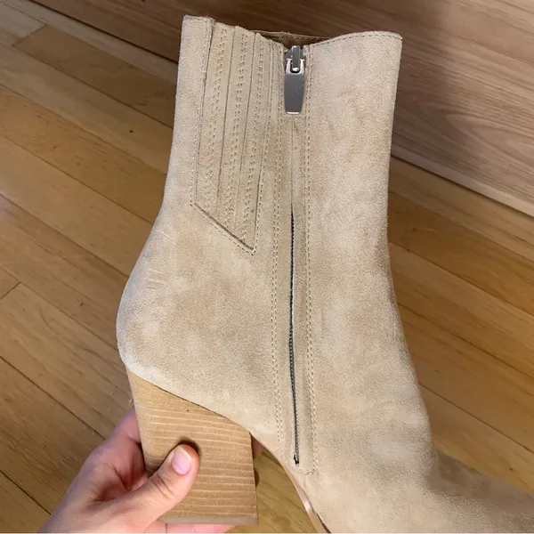 Steve Madden Rickki Suede Cream Pointed Toe Booties - Size 8 - Image 7