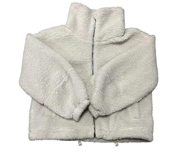 Lululemon White Opal Cinchable Fleece Zip-Up Sherpa Teddy Funnel Neck Jacket - Image 5