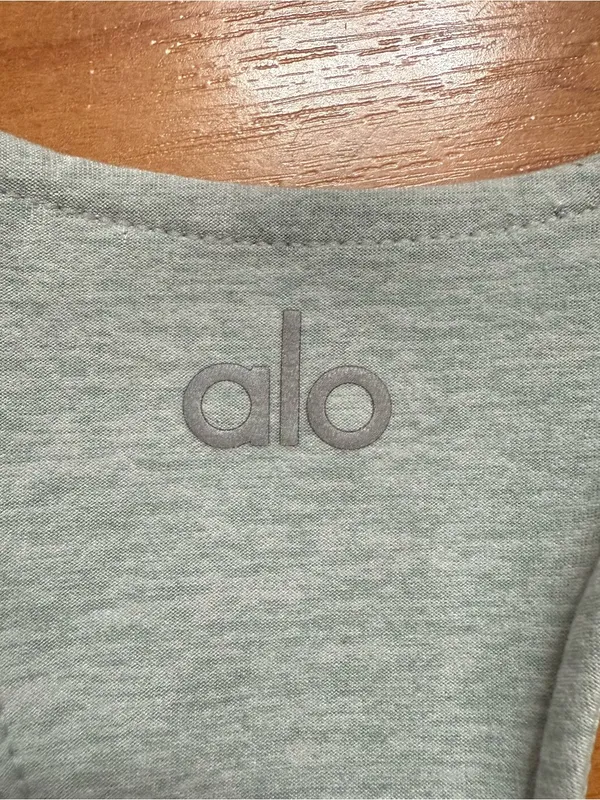 ALO Yoga Alosoft Serenity Sports Bra in Heather Blue Size XS - Image 6