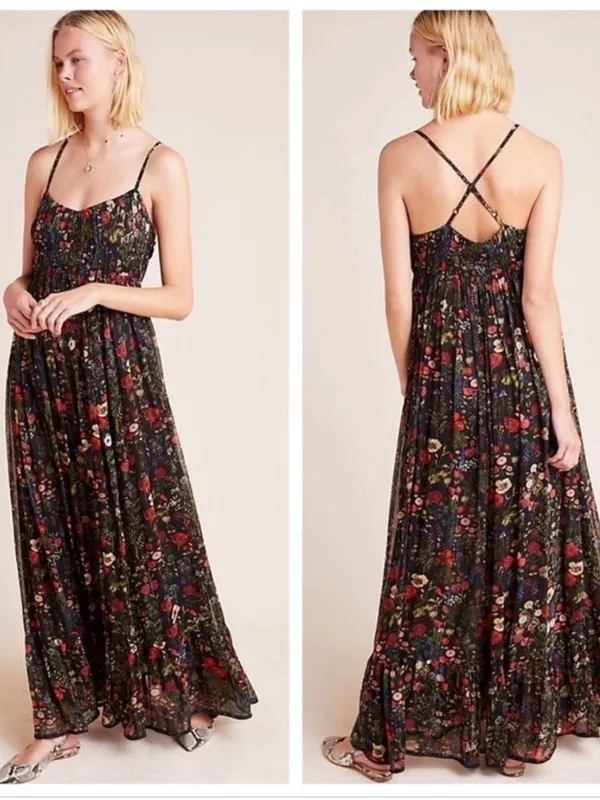 Anthropologie Floral Payal Jain Massima Maxi Dress Size Small - Image 2