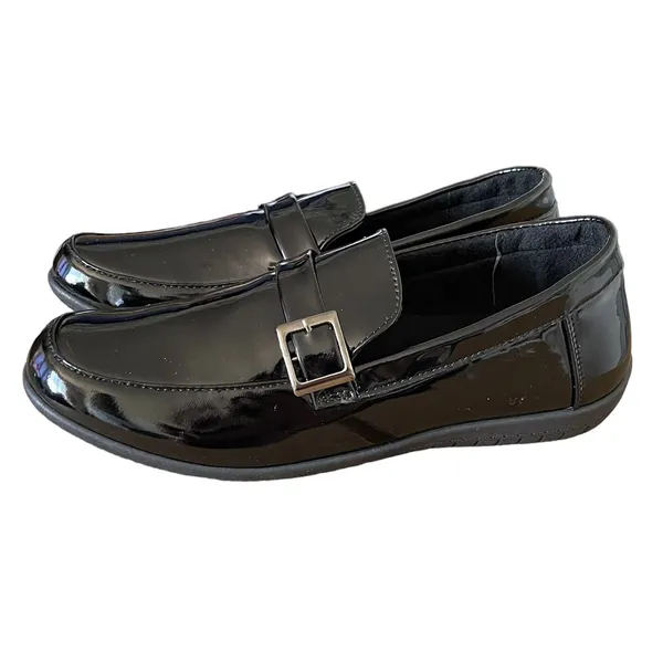 Y2K Penny Loafers Shoes Women's Sz 7 W Vegan Leather Preppy Punk Gothic Grunge - Image 4