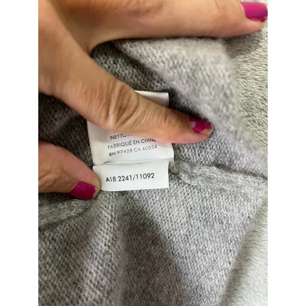 White + Warren Essentials 100% Cashmere Open Front Cardigan Heather Gray XS - Image 7