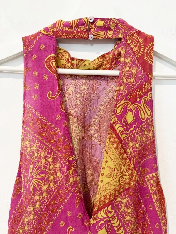 Free People Beaux Dress Size Large Paisley High Neck V‎ Back Boho Festival Fairy - Image 12