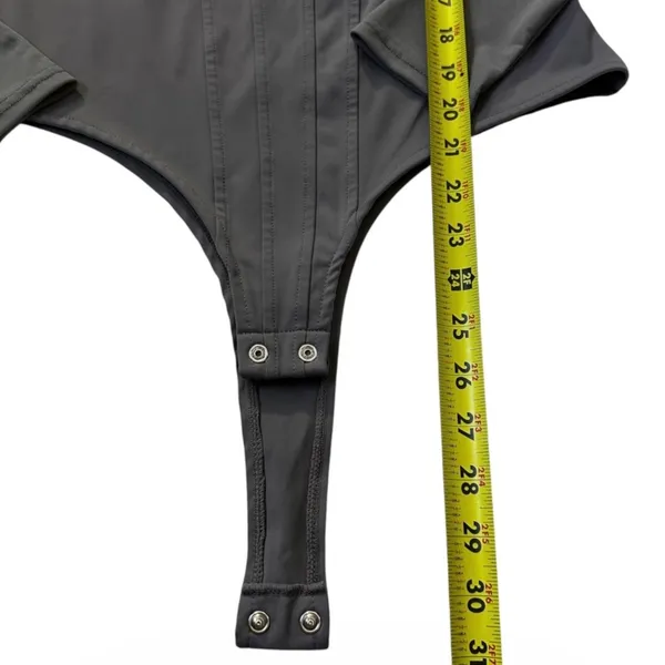 Pinkm Style Women Medium Gray Corset Mesh Long Sleeve Square Neck Bodysuit |0199 - Image 5
