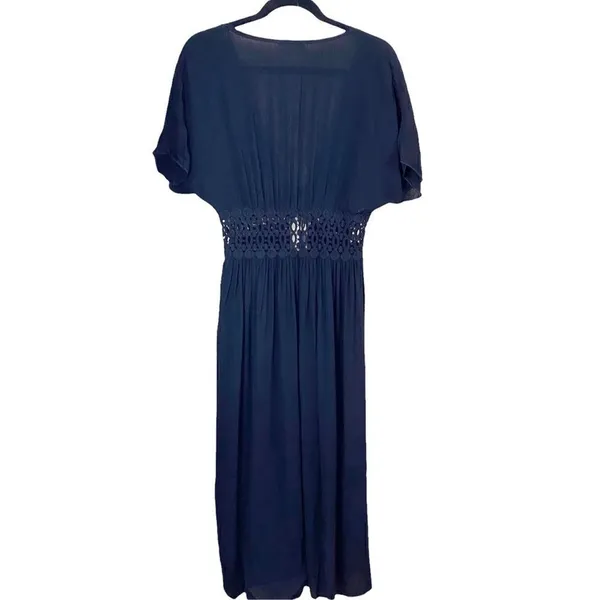 Lavender Field Long Black Kimono Open Front Cover Up - Image 8