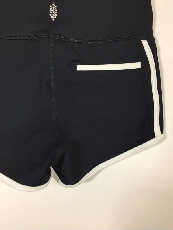 Free People Sporty Black High-Rise Athletic Shorts with White Trim - Image 12