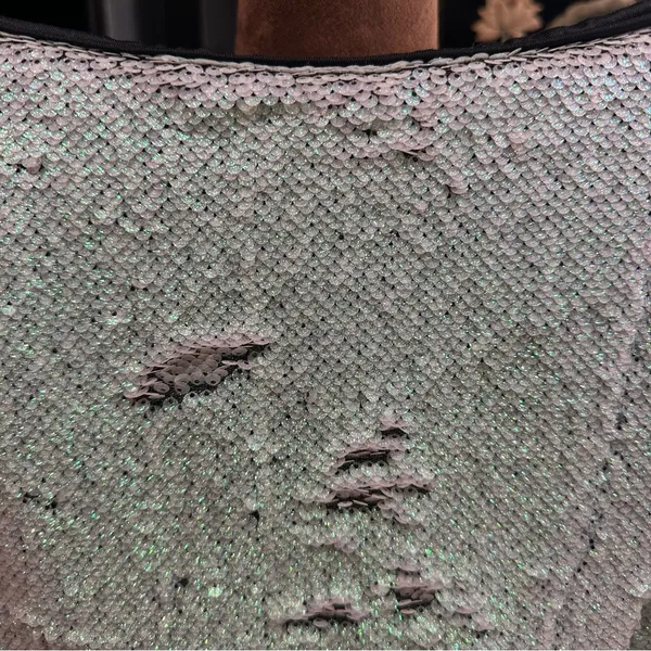 Revolve x NBD Fully Sequined Iridescent Green/Silver Skort Size Medium - Image 2
