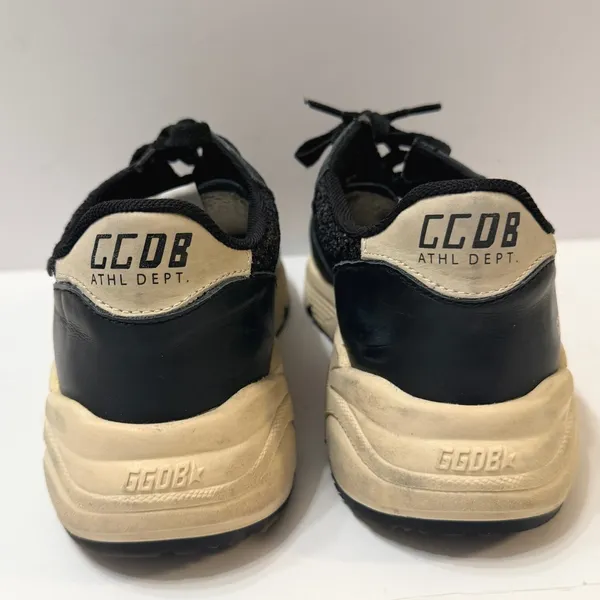 Golden Goose Running Sole Sneakers Black Glitter Leather Star Low Top IT 39 US 9 - Image 4