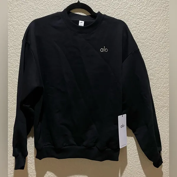 Alo Yoga NWT Accolade Crew Neck Pullover Black Size XS Oversized - Image 5