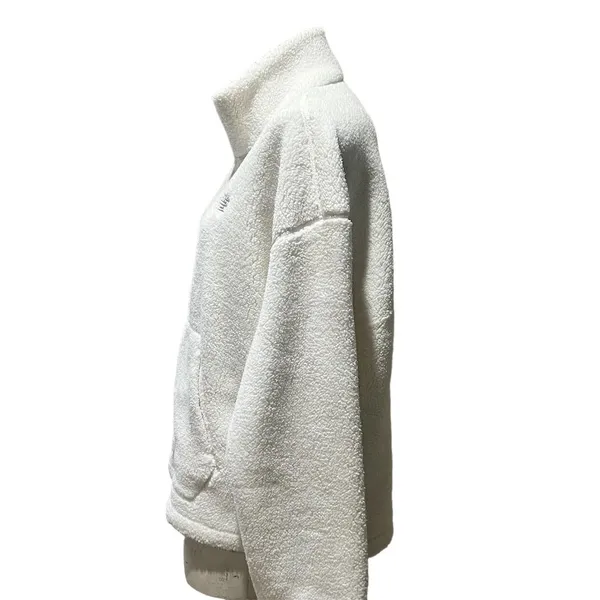 New Balance Women's White Sherpa Half Zip Pullover Jacket Size L Winter Warm - Image 5