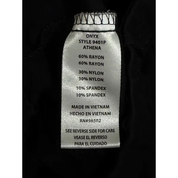 Onyx by Healing Hands Athena Black Cargo Scrub Pants Petite Medium 9401P - Image 4