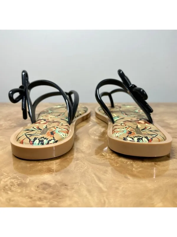 Melissa x Jason Wu Rare Black Bow Jelly Sandals Flip Flops Flats Women's 8 - Image 6