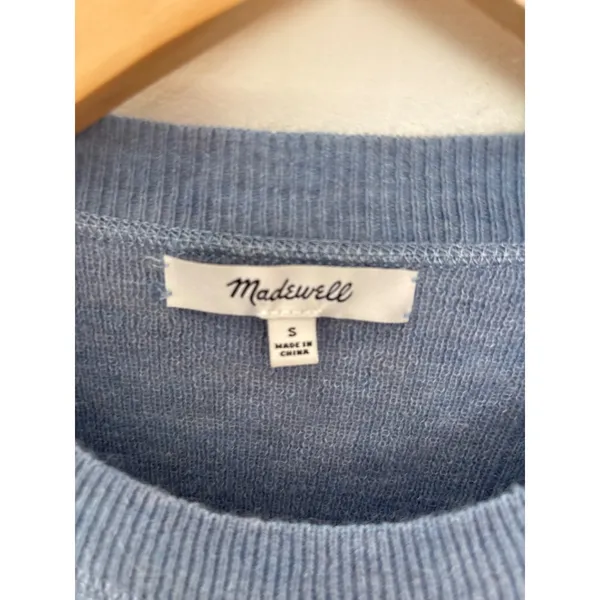 Madewell Alpaca Blend Ribbed Crewneck Sweater Dusty Blue Small CKP494382203 - Image 2