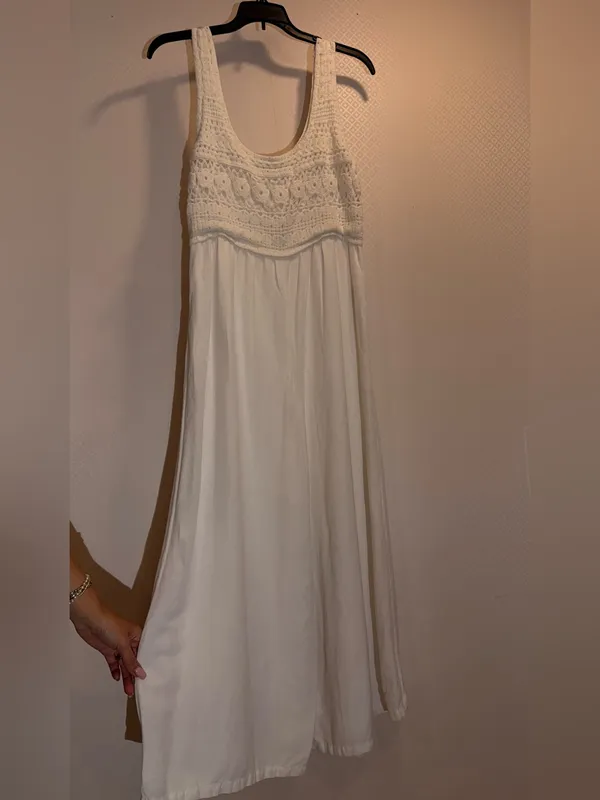 Saltwater LUXE White Cora Crochet Top Bodice Wide-Leg Jumpsuit - Image 10