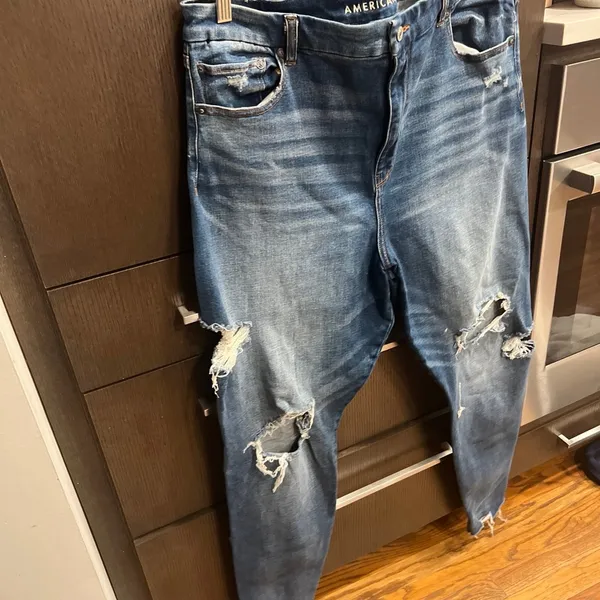 American Eagle Outfitters super stretch, Super Hi-rise blue‎ Size 18 long - Image 2