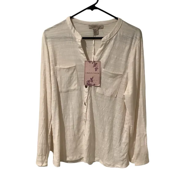 Carolyn Taylor Button Down Long Sleeve or 3/4 Sleeves SEE PIC. Size XL BRAND NEW - Image 8