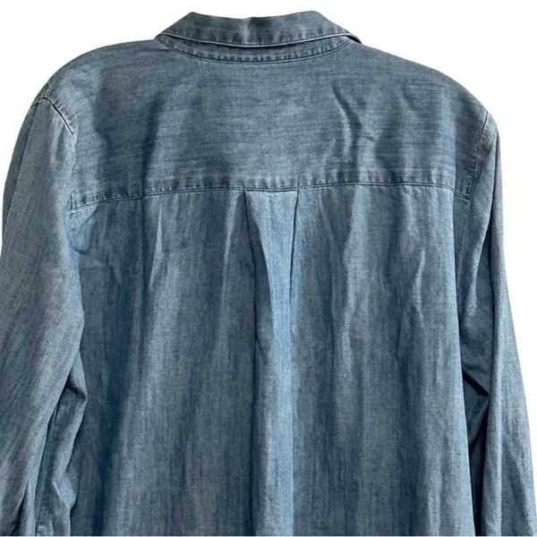 Ann Taylor LOFT Women's M Blue Denim Long Sleeve Tunic‎ Dress Short Side Pockets - Image 12