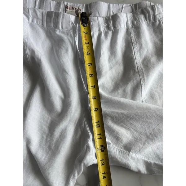 Merona White Linen Blend Pants XXL Wide Leg Drawstring Elastic Waist Resort - Image 7