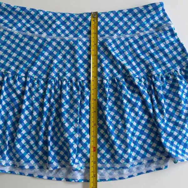 Lilly Pulitzer Blue & White Gingham Mini Skirt - Image 4