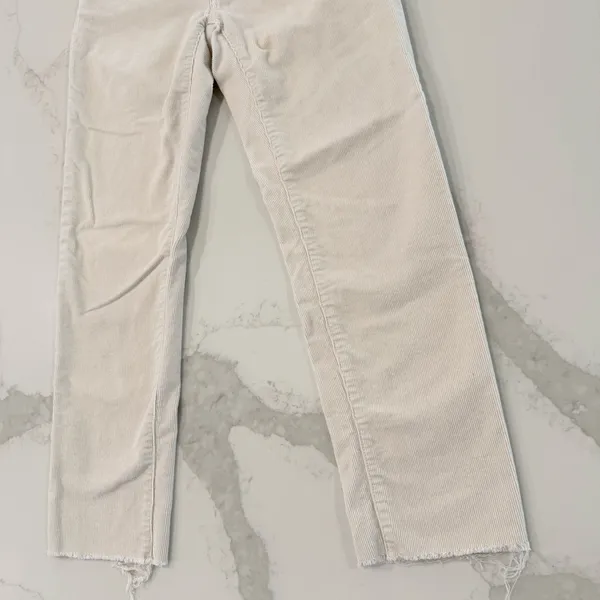 Patagonia Fitted Cropped Corduroy Pants Raw Hem Women’s 28 Bleached Stone Cotton - Image 2
