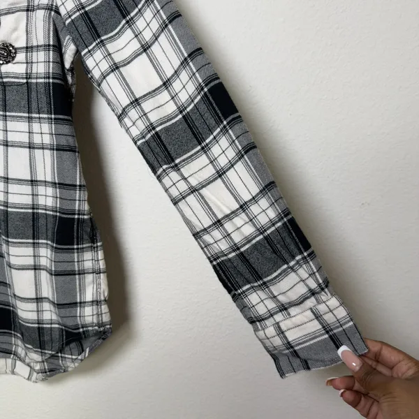 Polo Ralph Lauren Women Button Front Flannel Shirt Mediu Preppy Emblem Old Money - Image 4