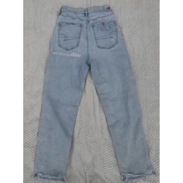 American Eagle Strigid Highest Rise Baggy‎ Straight Pride Jeans Size 5/ 27" - Image 8