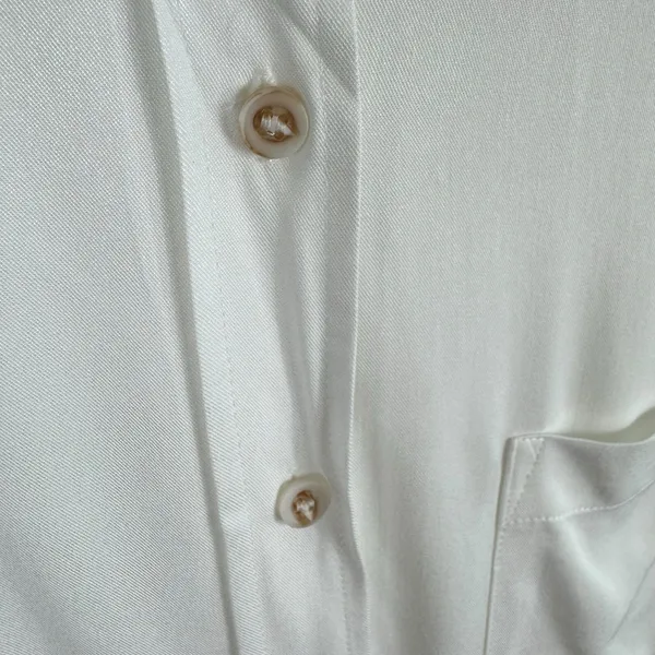 Rose + Olive White Long Roll Tab Sleeve Collared Lightweight Button Up‎ Tunic 1X - Image 3
