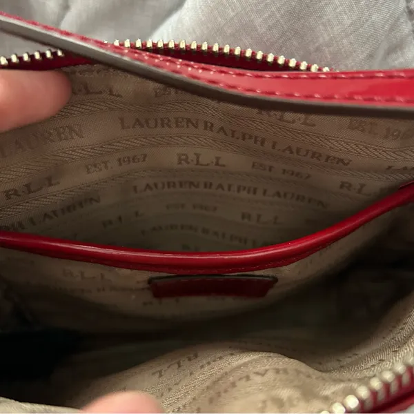 Vintage Lauren Ralph Lauren Cow Leather Red Shoulder Bag Y2K Country Western - Image 13