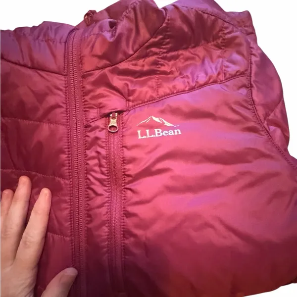 L.L. Bean Women’s Primaloft Packaway hooded jacket XS Peitte Raspberry Pink - Image 2
