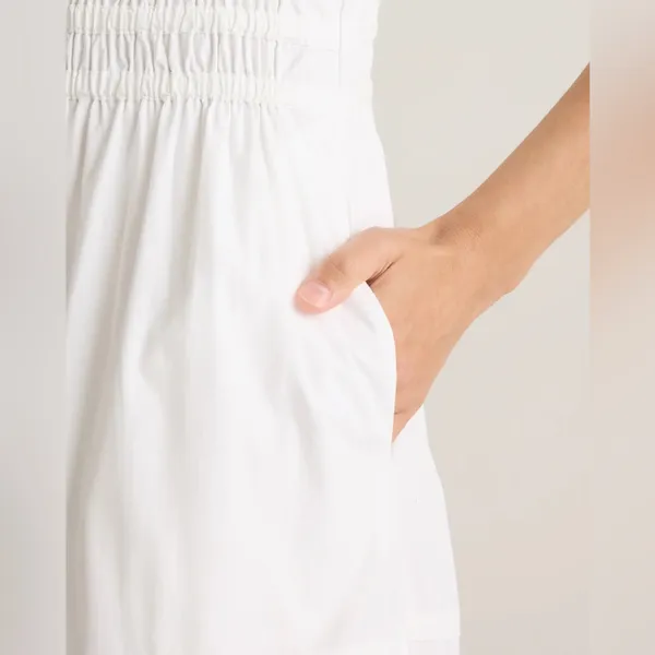 NWT Quince Women’s 100% Organic Cotton Poplin Tiered Maxi Dress White Sz M - Image 3