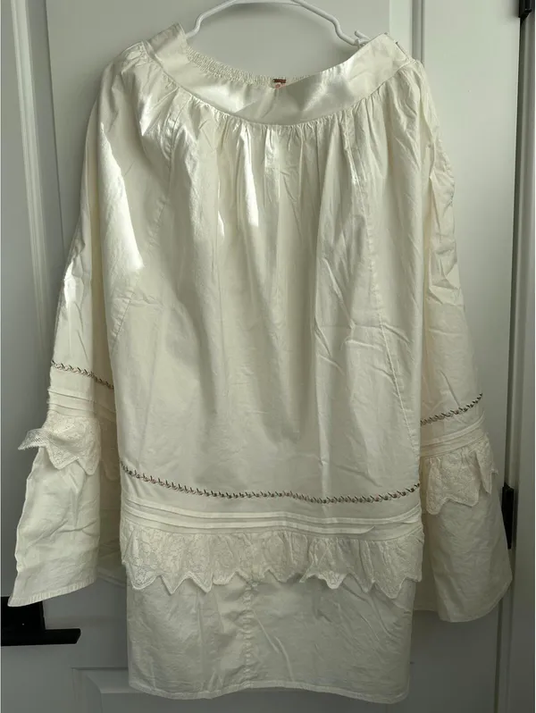 Free People Maeberrie Top & Skirt Set Coord Embroidered NWT Ivory Size Medium - Image 8