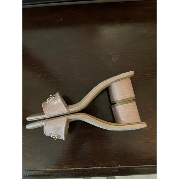 Steven Sandals Women’s Size‎ 8 Pink Croc Gold Horse Bit Slip On - Image 6
